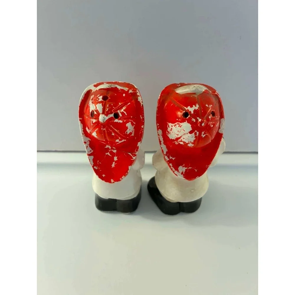 Vintage Japan Salt & Pepper Shakers Set Red Firefighter Boy & Girl Figurines